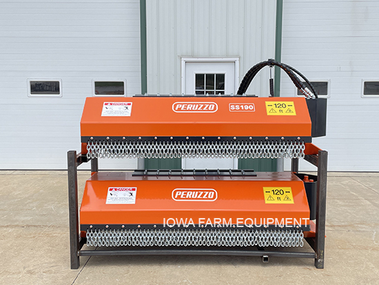 Skid Steer Loader Flail Mower in Orange